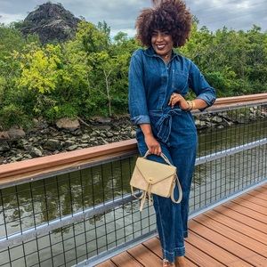 Denim utility jumpsuit